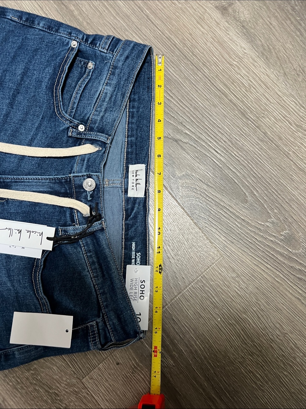 Nicole Miller Soho High Rise Wide Leg Cropped Cuffed Jeans Size 10 - Picture 3 of 14